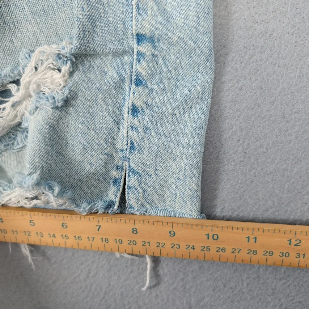 Aeropostale Shorts Baggy Short Women 0 Blue Denim Distressed Raw Hem